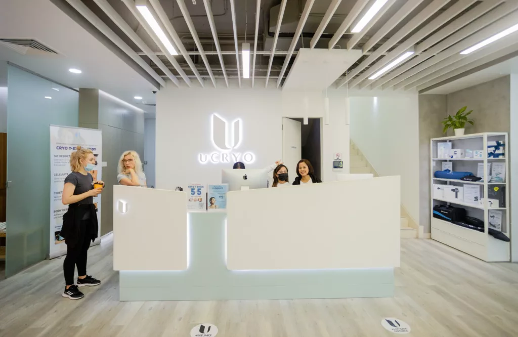 Reception of UCRYO Wellness Center in Dubai Al Wasl Road